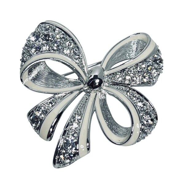 Vintage Nolan Miller The Glamour Collection Shining Spirit Bow Brooch (5958) - Picture 4 of 6